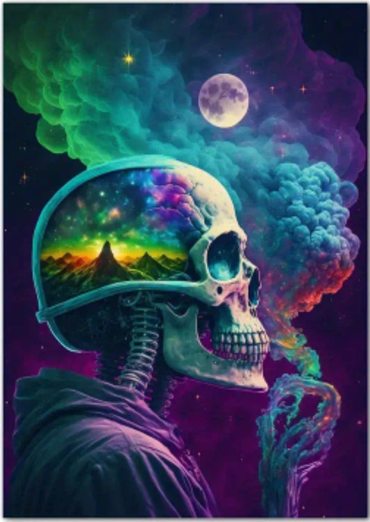 Trippy Skull Printed Canvas